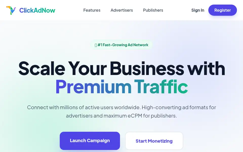 Screenshot of clickadnow.com