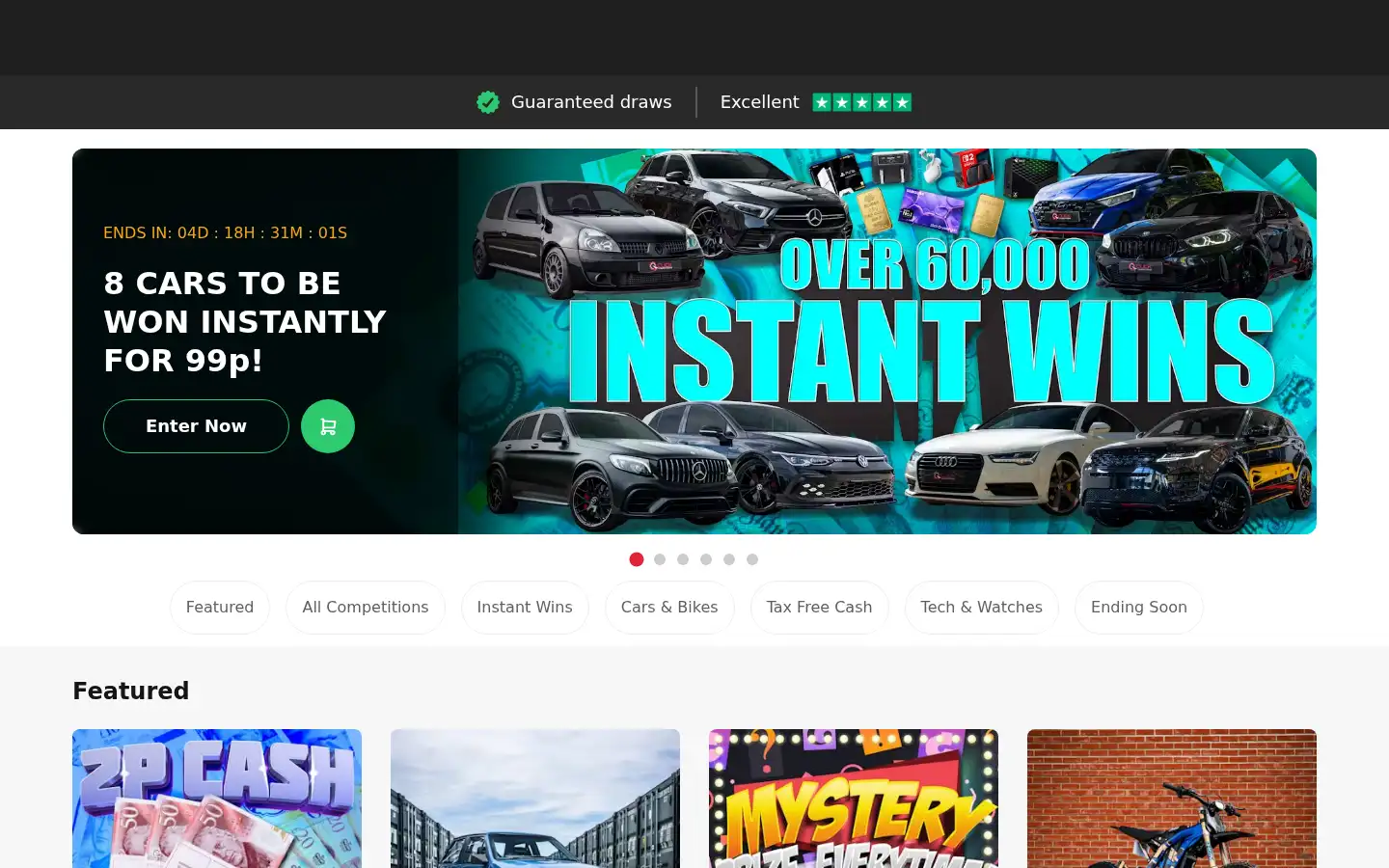 Screenshot of clickcompetitions.co.uk