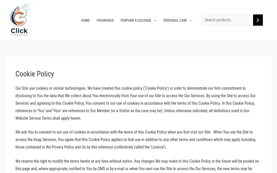 Screenshot of clickfragrance.co.uk