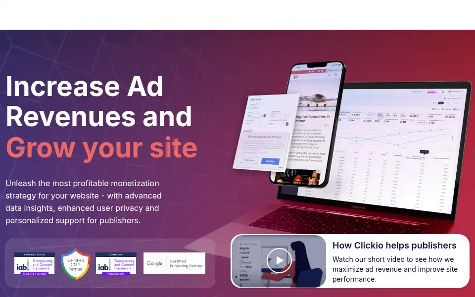 Screenshot of clickio.com