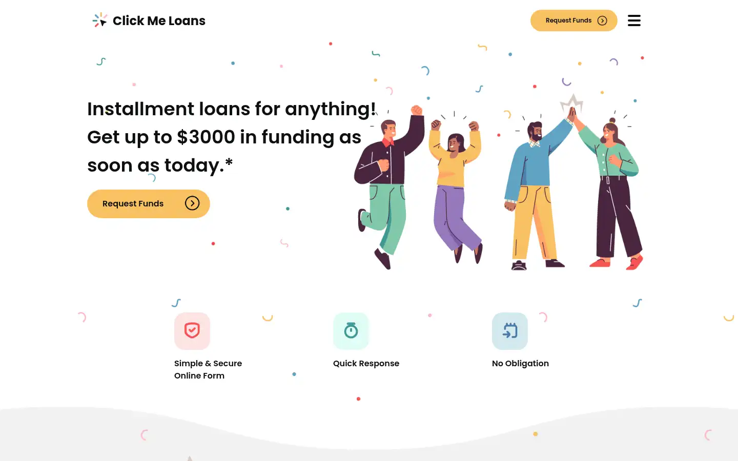Screenshot of clickmeloans.com