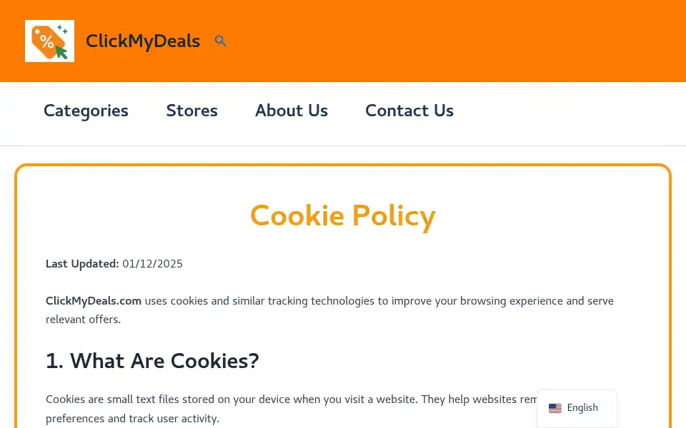 Screenshot of clickmydeals.com