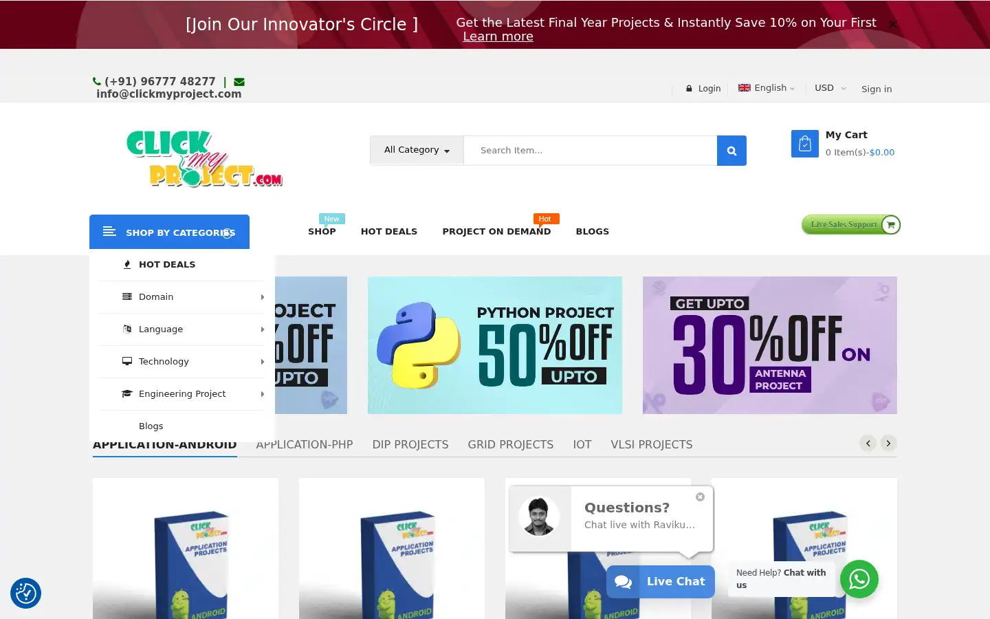 Screenshot of clickmyproject.com
