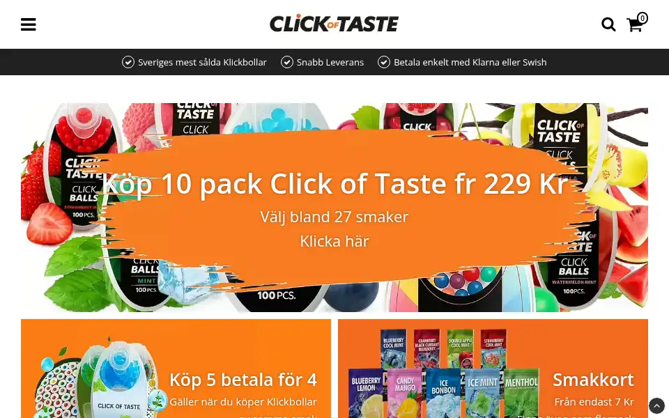 Screenshot of clickoftaste.se
