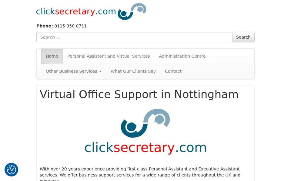 Screenshot of clicksecretary.com