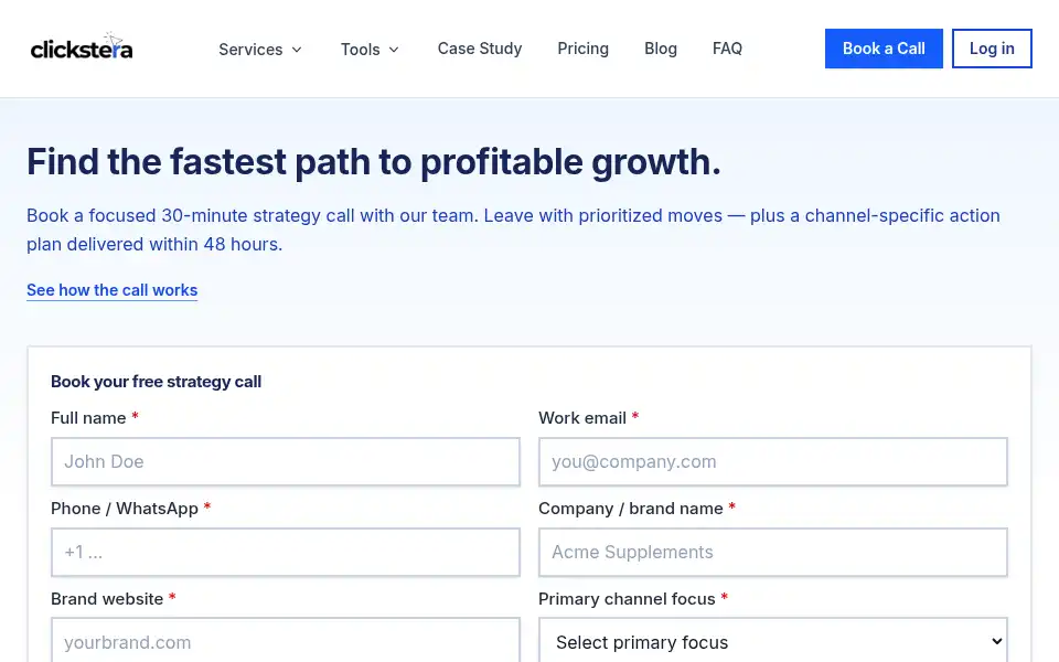 Screenshot of clickstera.com