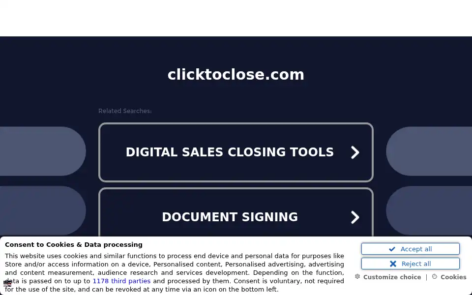 Screenshot of clicktoclose.com
