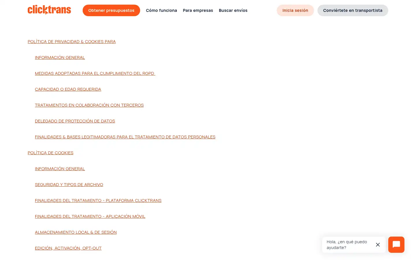 Screenshot of clicktrans.es
