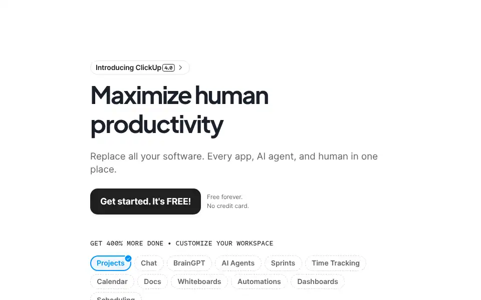 Screenshot of clickup.live