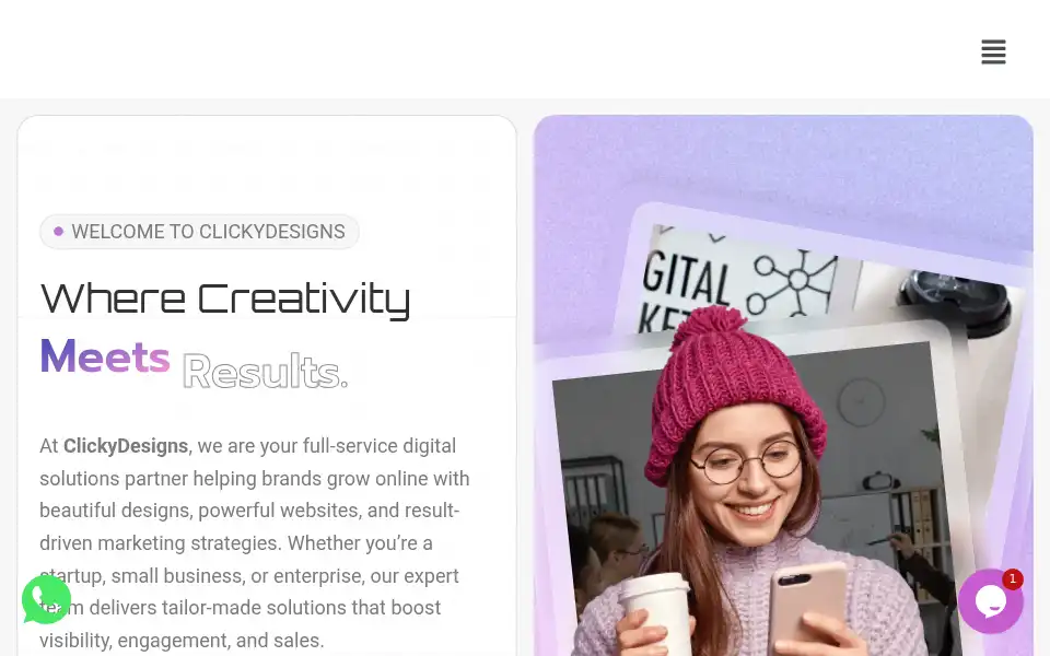 Screenshot of clickydesigns.com