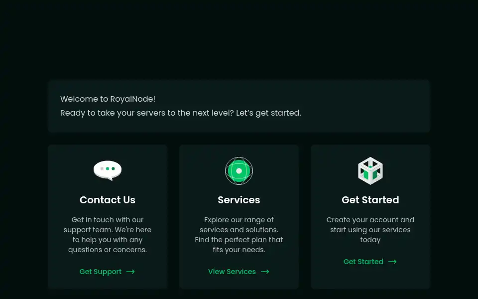 Screenshot of client.royalnode.cloud
