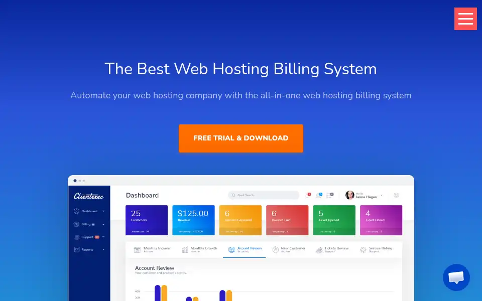 Screenshot of clientexec.com