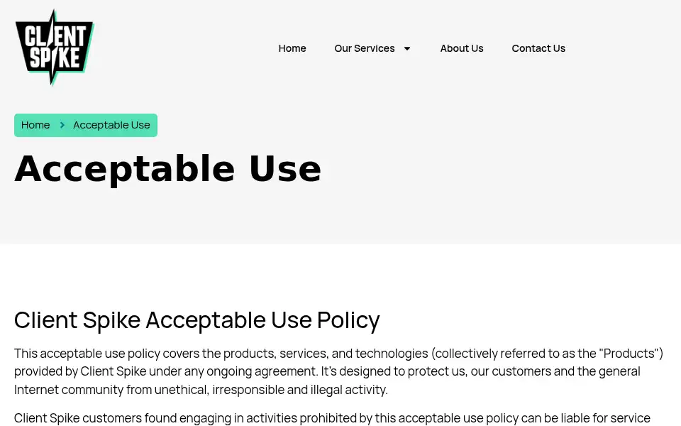 Screenshot of clientspike.com