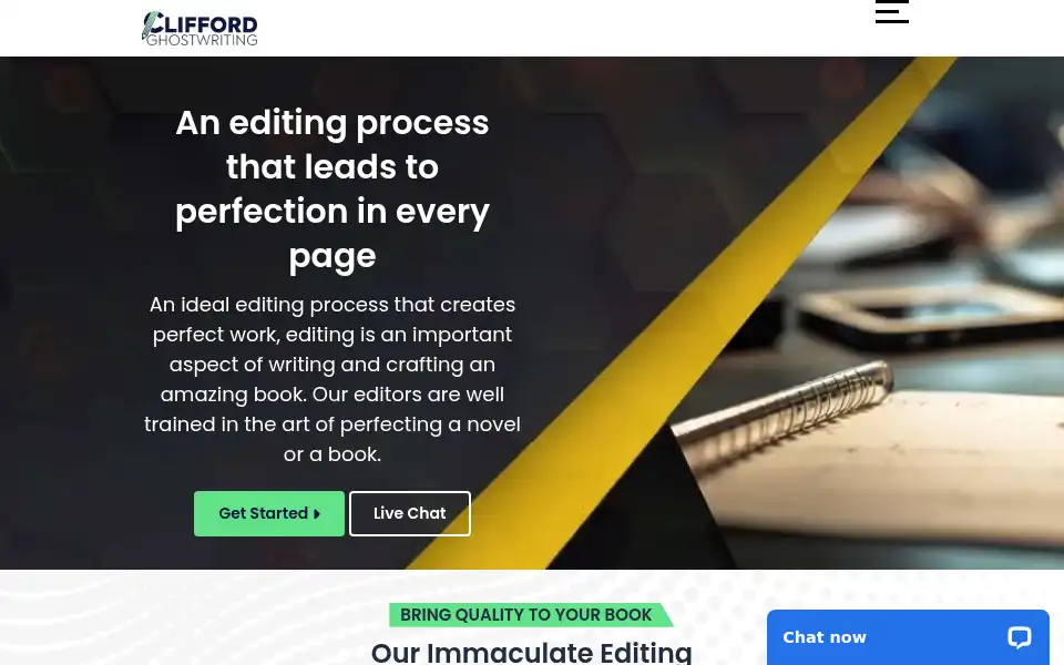 Screenshot of cliffordghostwriting.com