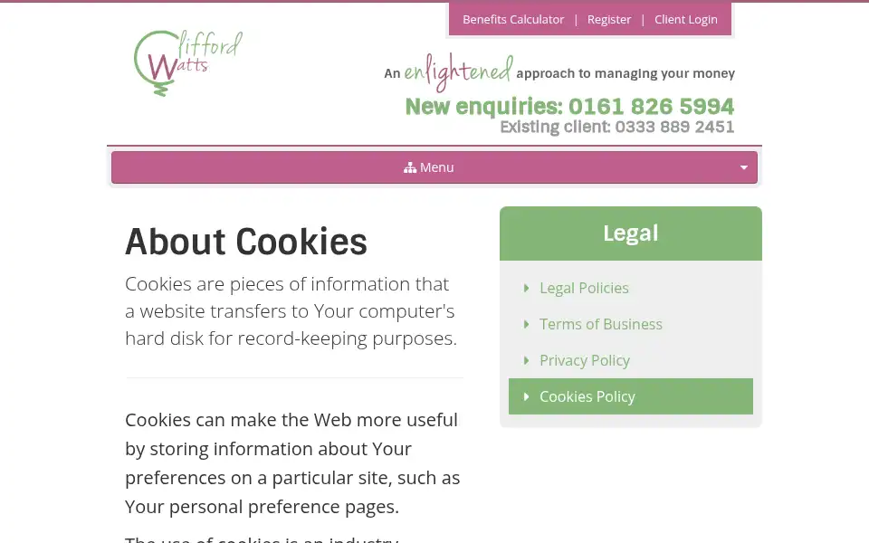 Screenshot of cliffordwatts.com