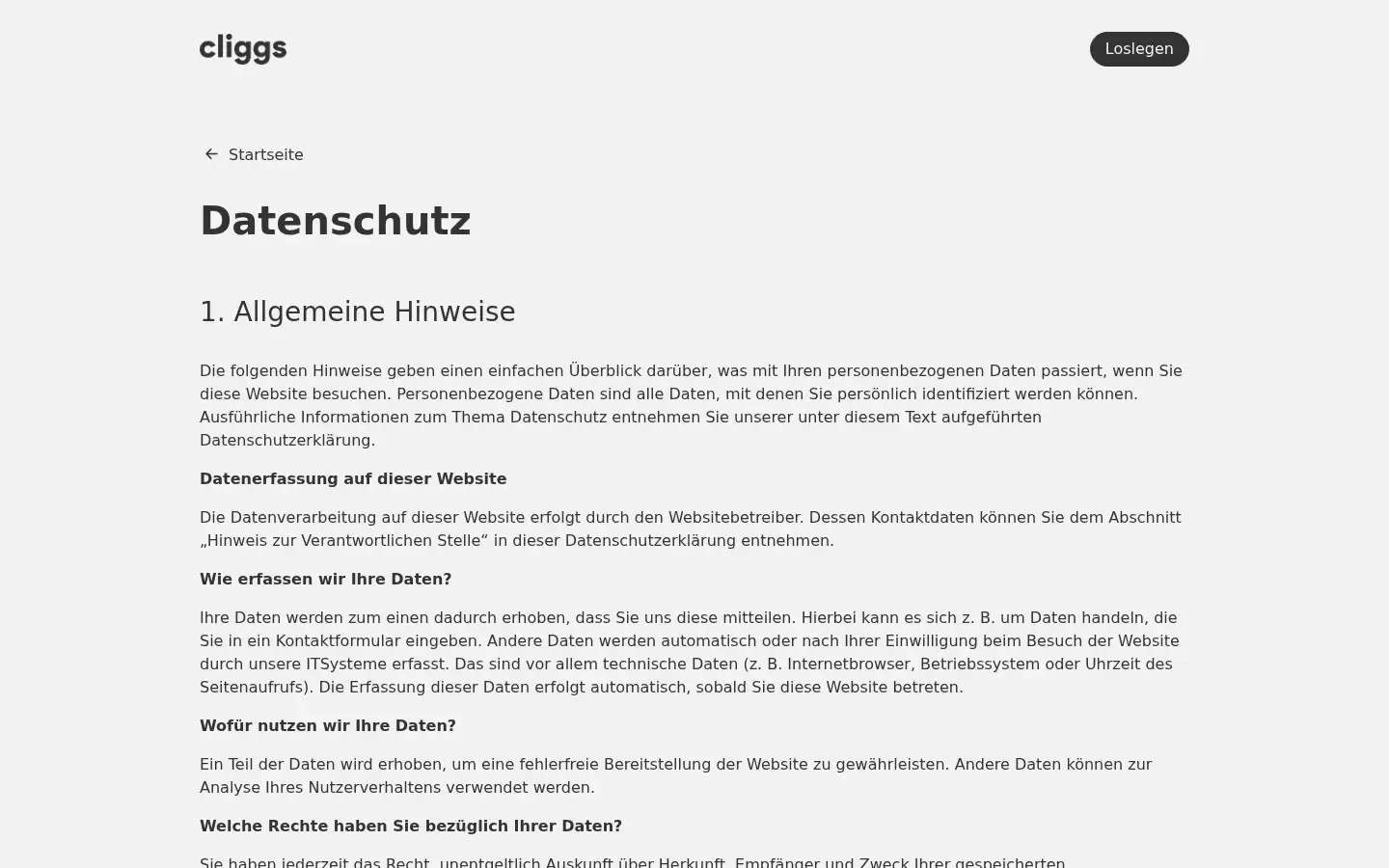 Screenshot of cliggs.com