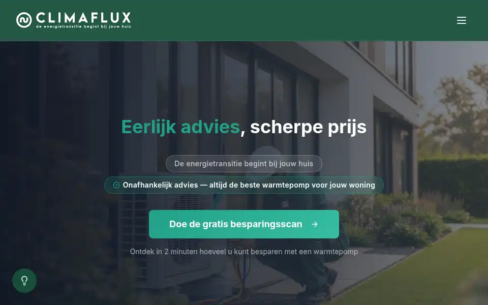 Screenshot of climaflux.nl