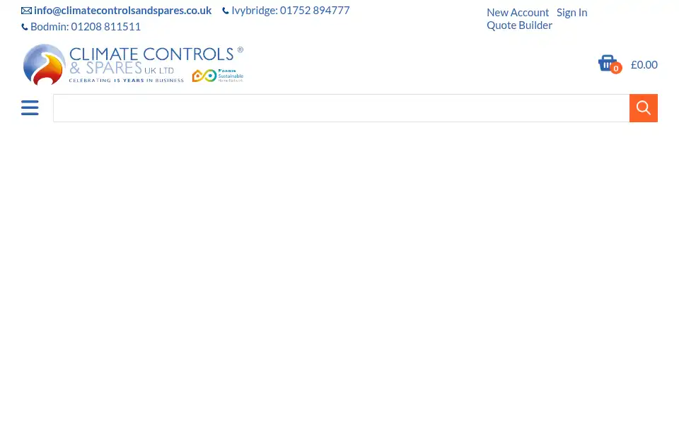 Screenshot of climatecontrolsandspares.co.uk