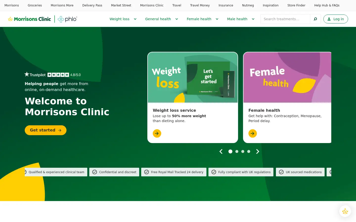 Screenshot of clinic.morrisons.com