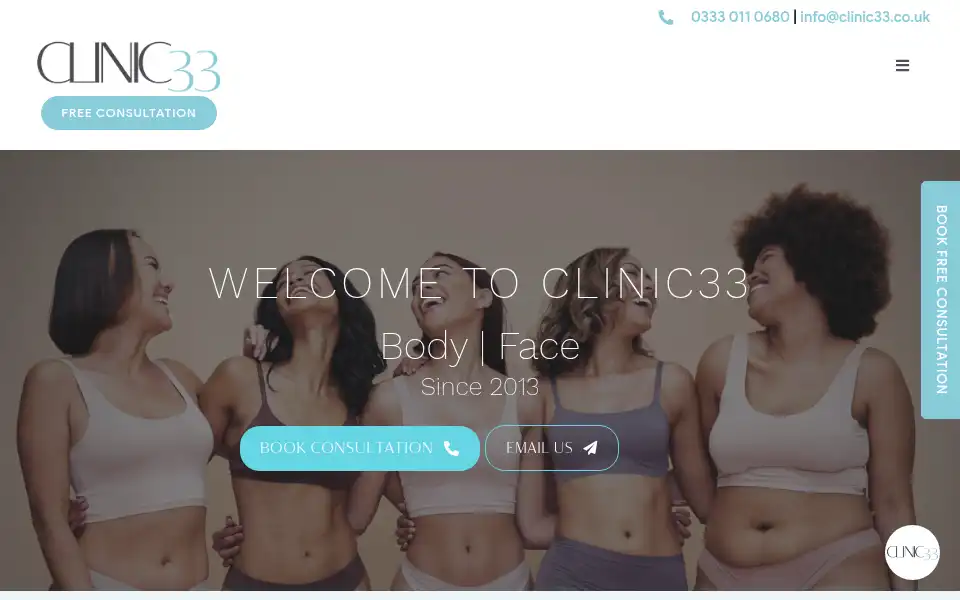 Screenshot of clinic33.co.uk