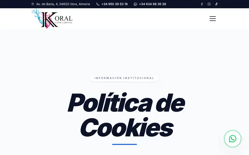 Screenshot of clinicadentalkoral.es