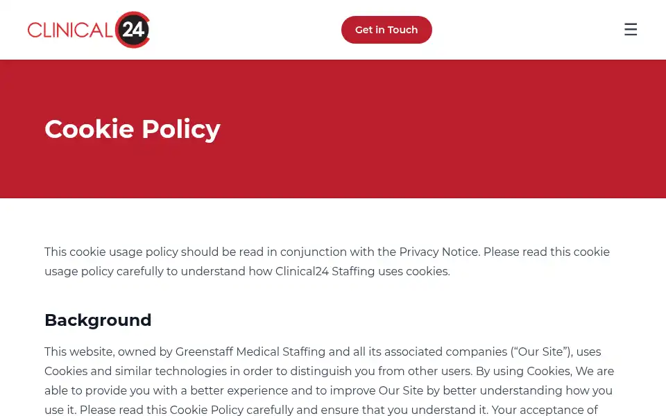 Screenshot of clinical24.ie