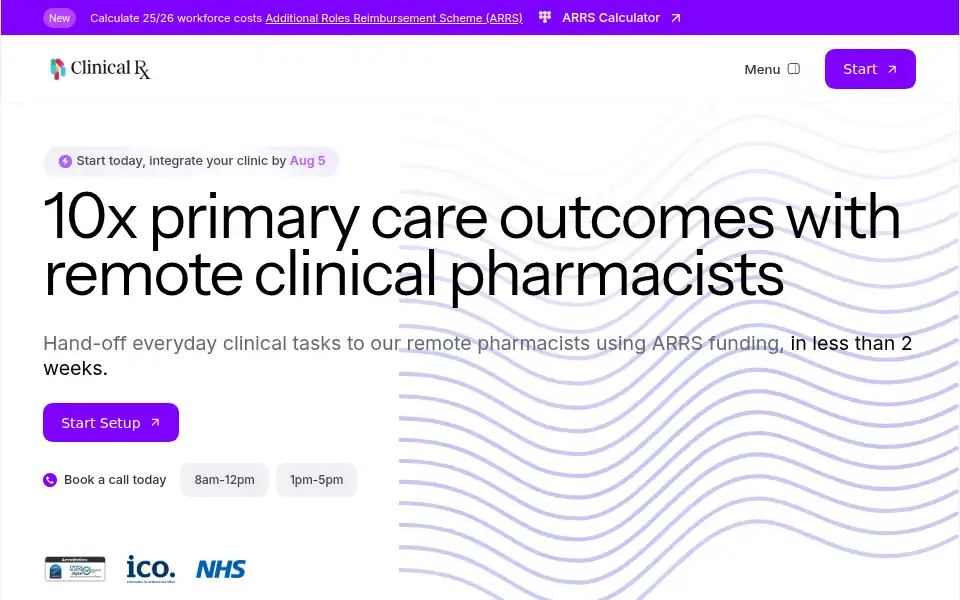 Screenshot of clinicalrx.co.uk