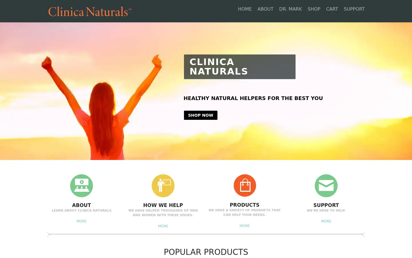 Screenshot of clinicanaturals.com