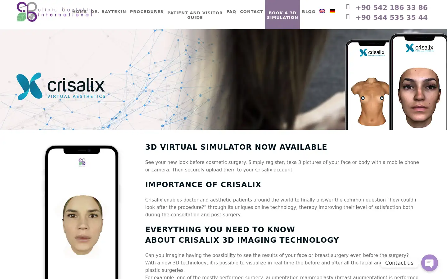 Screenshot of clinicbaytekininternational.com
