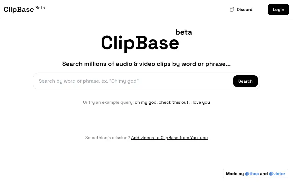 Screenshot of clipbase.xyz