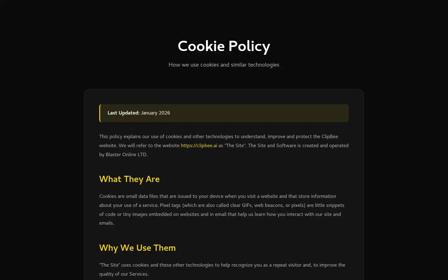 Screenshot of clipbee.ai
