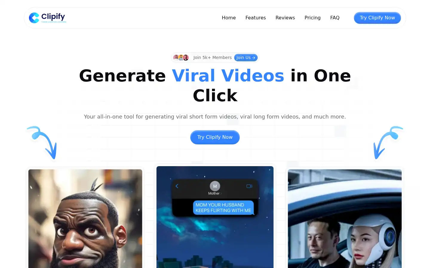 Screenshot of clipify.io