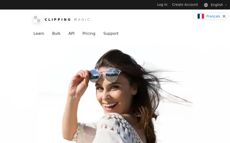 Screenshot of clippingmagic.com