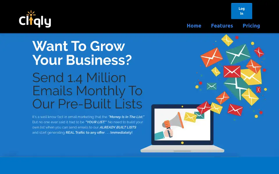 Screenshot of cliqly.com