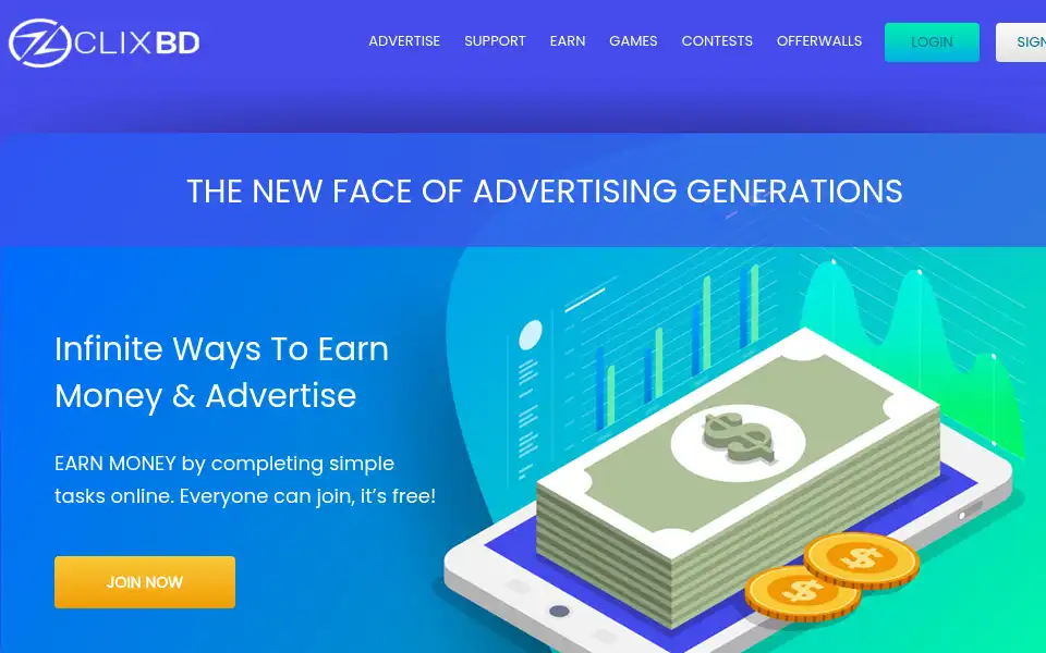 Screenshot of clixbd.com