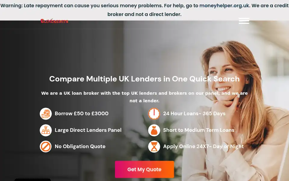 Screenshot of clixcredits.co.uk