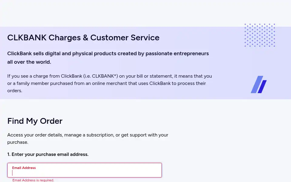 Screenshot of clkbank.com