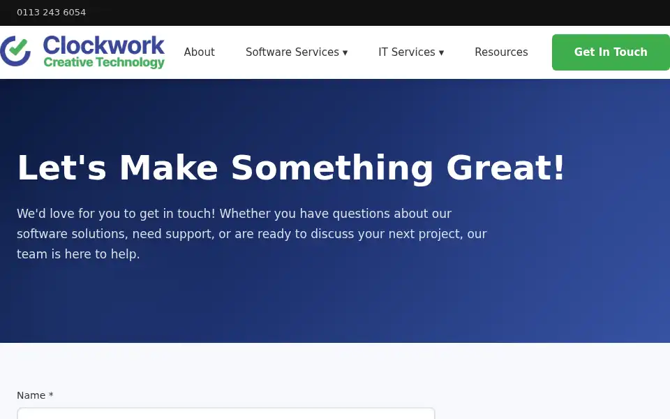 Screenshot of clockworkct.co.uk