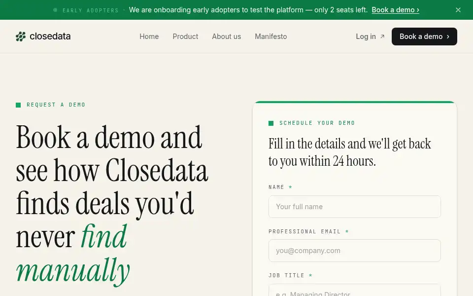 Screenshot of closedata.co