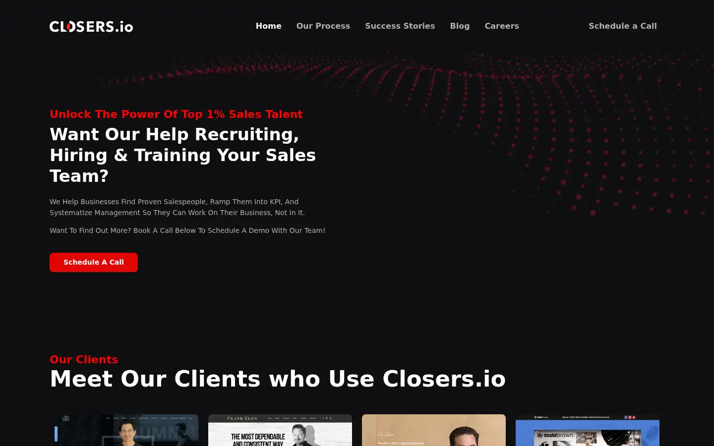 Screenshot of closers.io