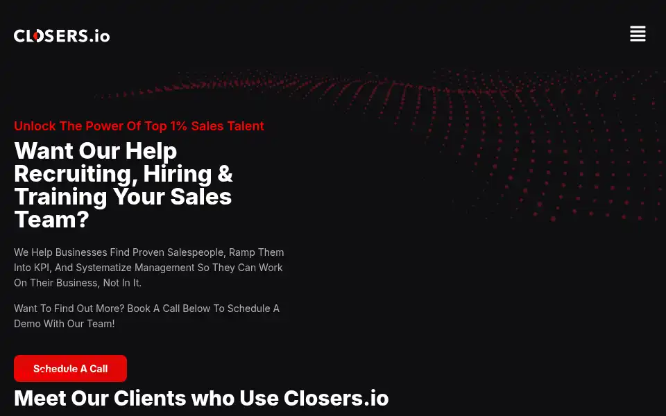 Screenshot of closersintoleaders.com