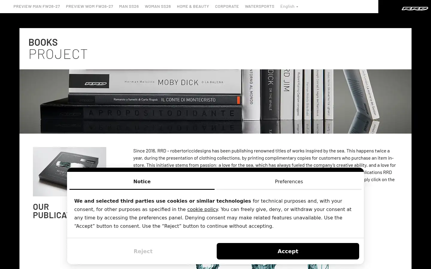 Screenshot of clothing.robertoriccidesigns.com