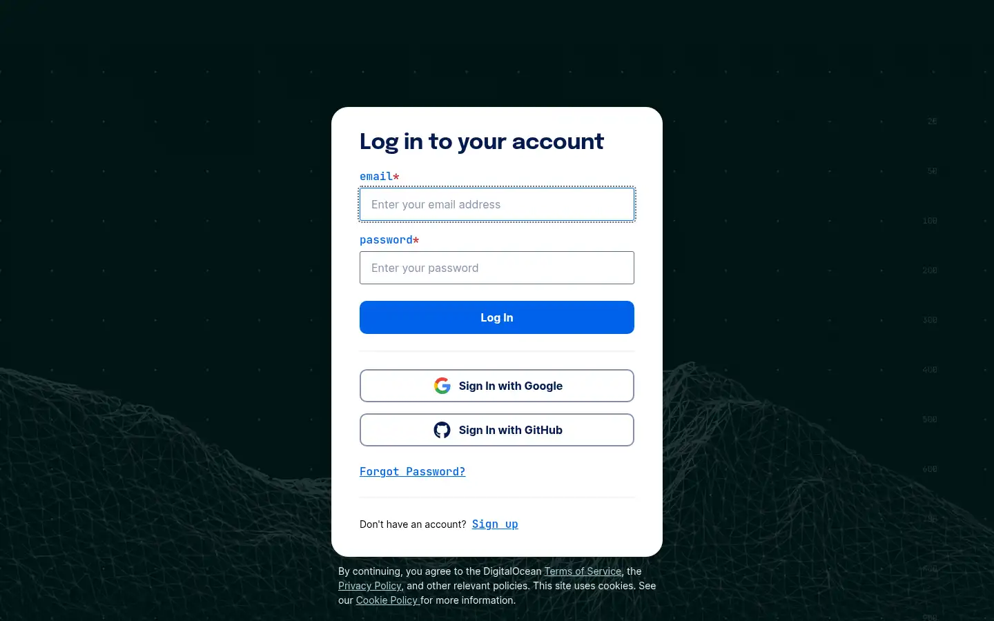 Screenshot of cloud.digitalocean.com