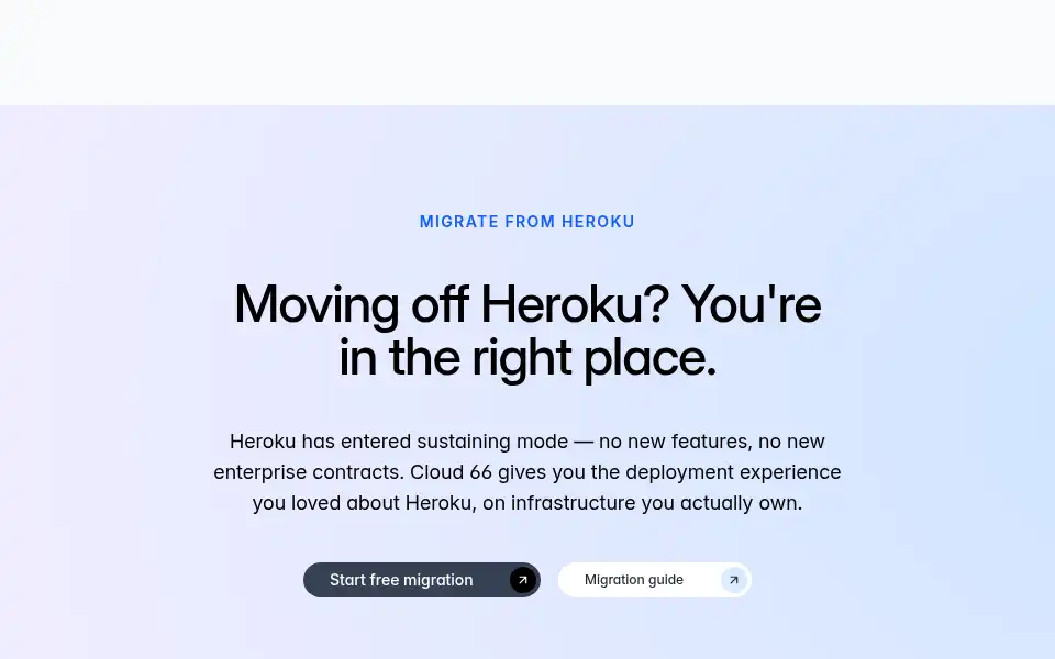 Screenshot of cloud66.com