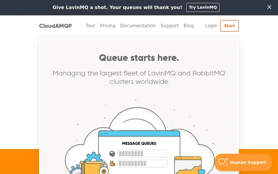 Screenshot of cloudamqp.com