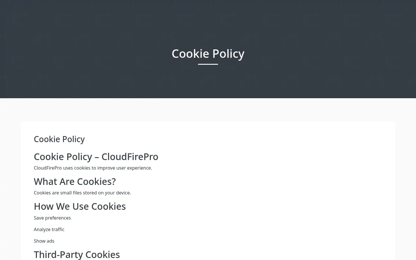 Screenshot of cloudfirepro.com