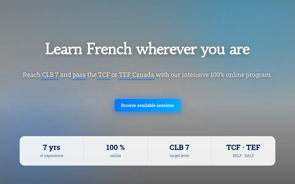 Screenshot of cloudfrench.com