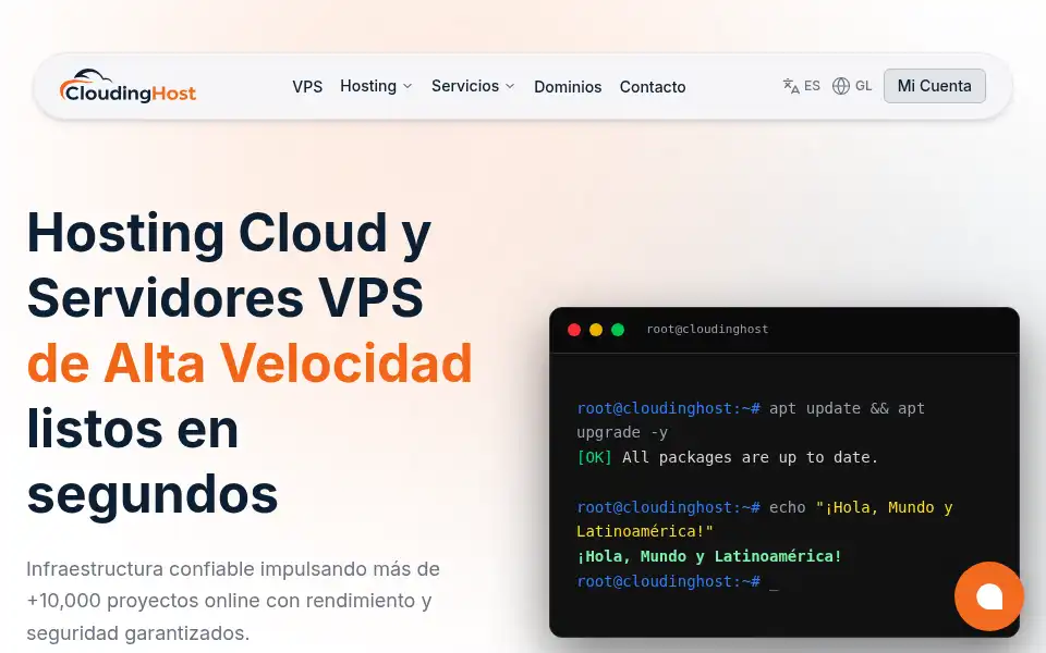 Screenshot of cloudinghost.com