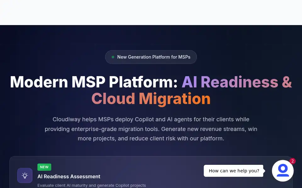 Screenshot of cloudiway.com