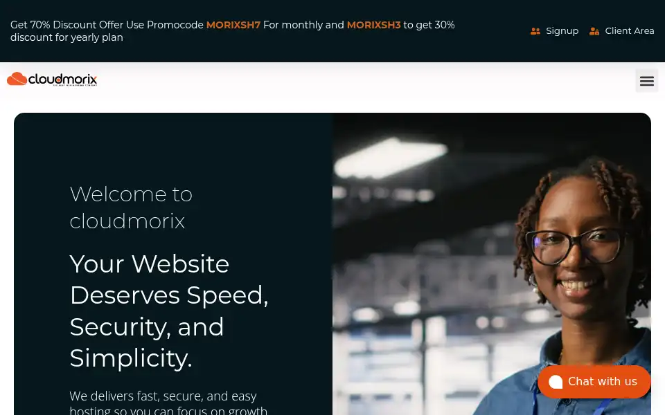 Screenshot of cloudmorix.com